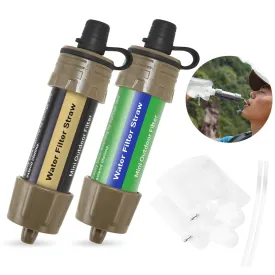 1pc/2pcs Outdoor Water Filter Straw Water Filtration System Water Purifier for Emergency Preparedness Camping Traveling