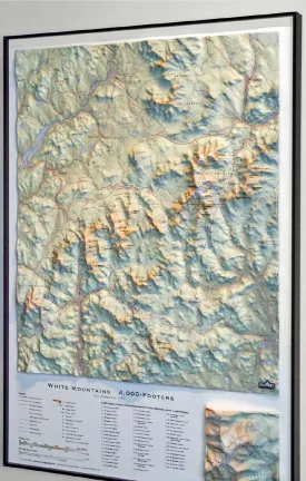 3D Wall Map of the New Hampshire 4,000-Footers