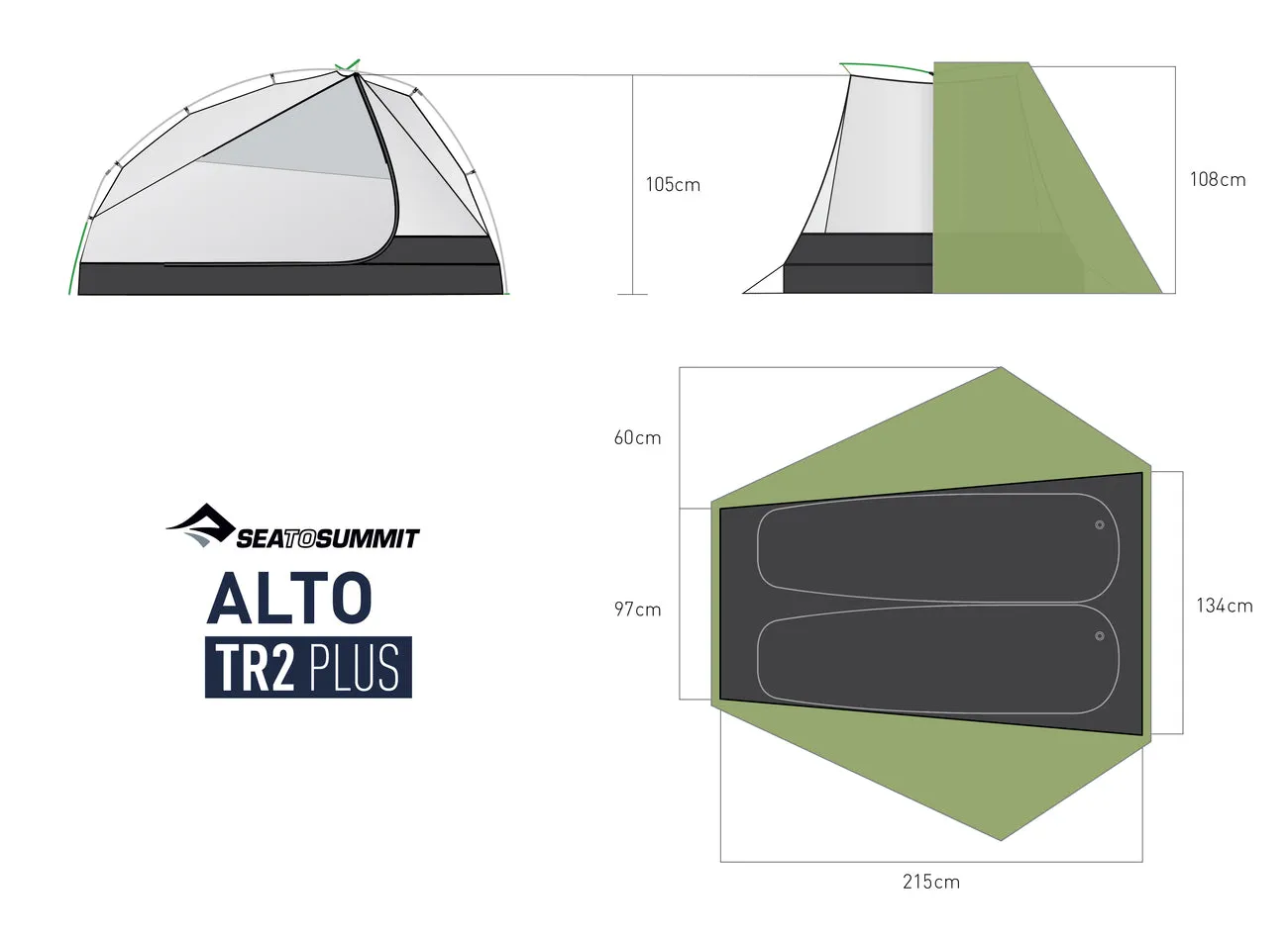 Alto Plus Semi-Free Standing Ultralight Tent