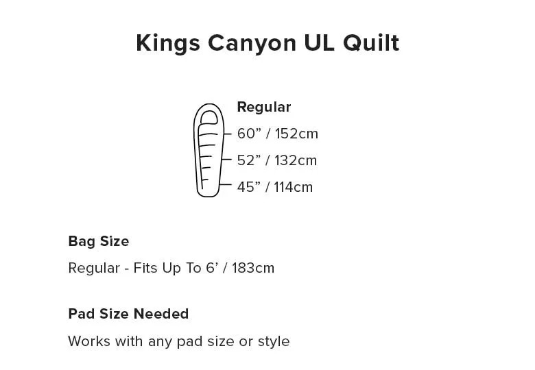 Big Agnes Kings Canyon UL Quilt