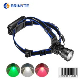 Brinyte HL28 Rechargeable Zoomable Hunting Headlamp Ultra-long Battery Life ,White/Green/Red/IR