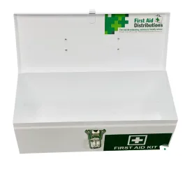 Empty First Aid Portable Metal Box - White (1)