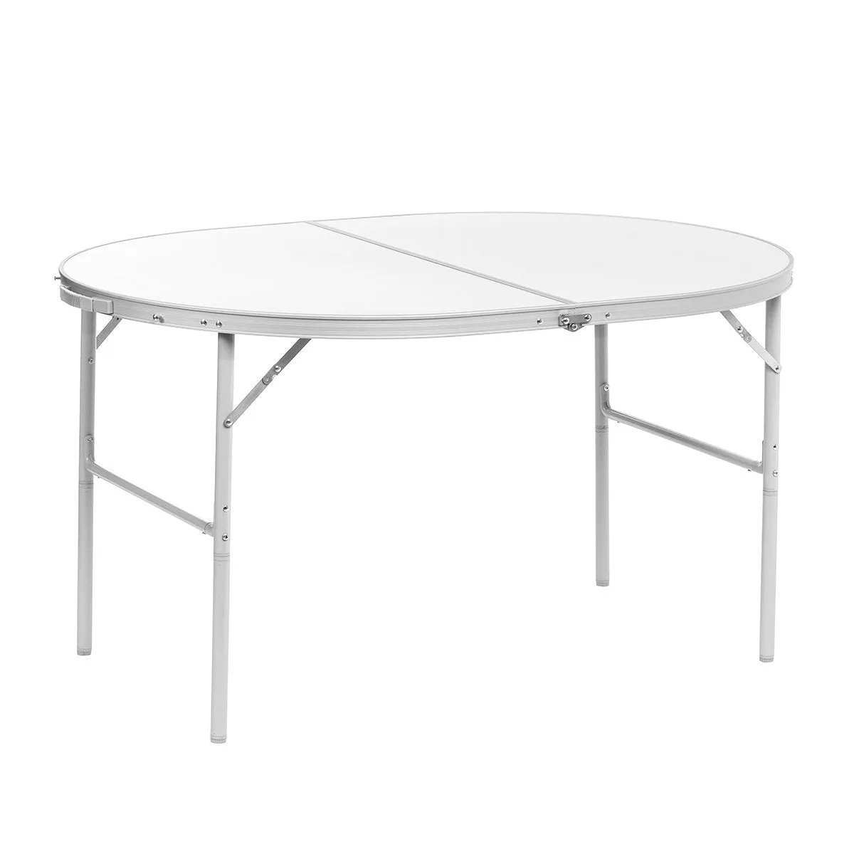 Folding Outdoor Camping Table | Lightweight Aluminum | Adjustable Height | 4 FT Oval | CLEARANCE