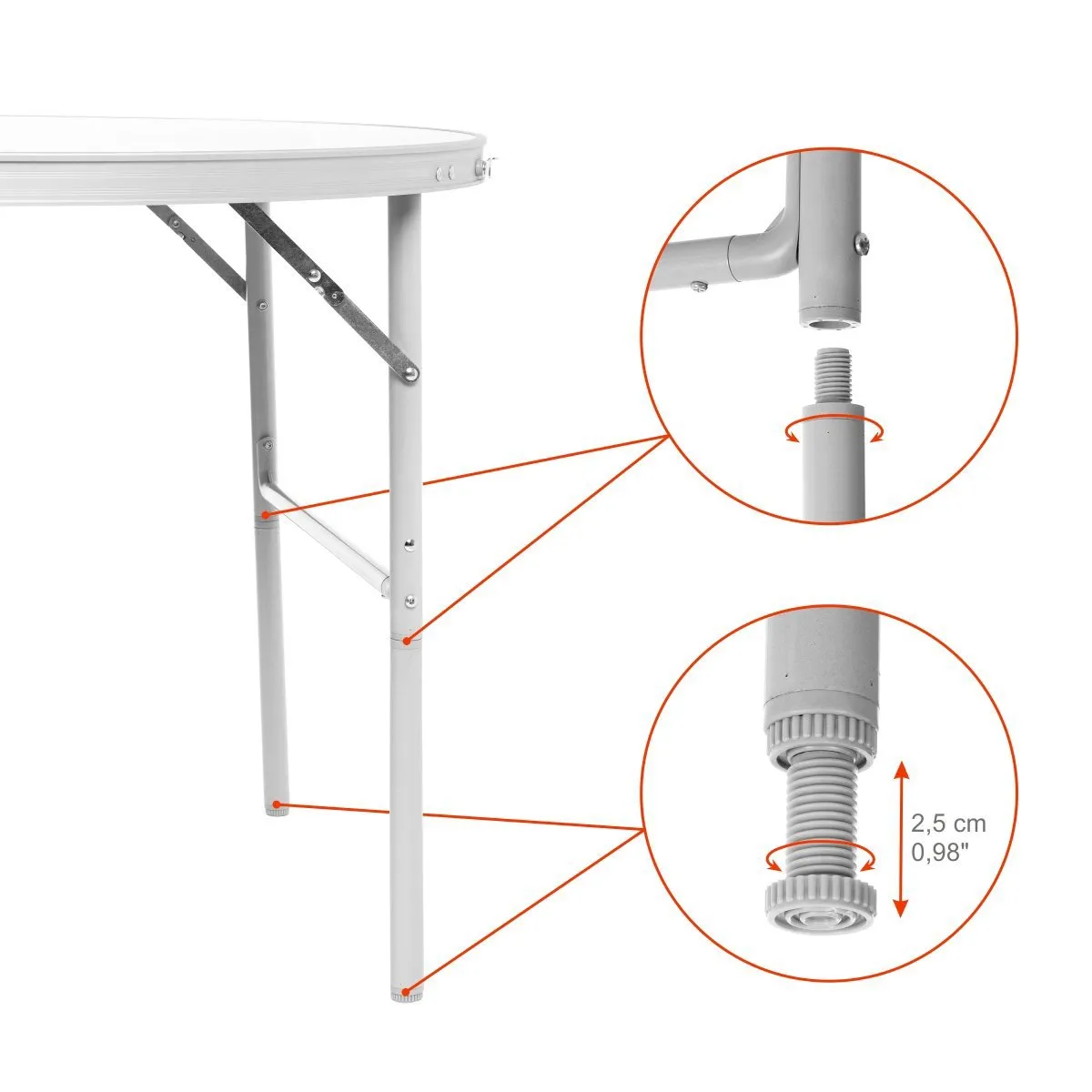 Folding Outdoor Camping Table | Lightweight Aluminum | Adjustable Height | 4 FT Oval | CLEARANCE