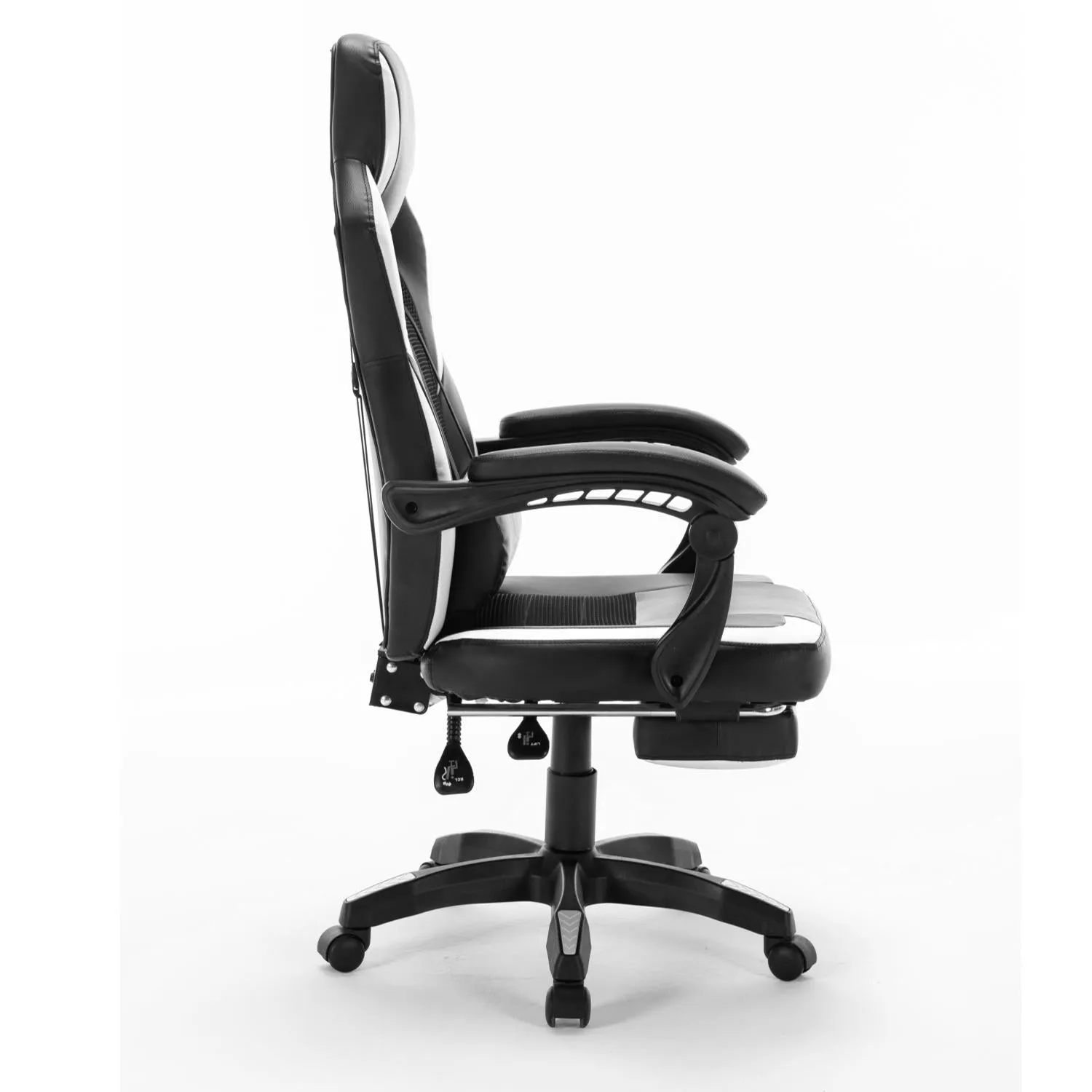 FOOTREST SERIES/ 8221 GAMING CHAIR (BLACK & WHITE)