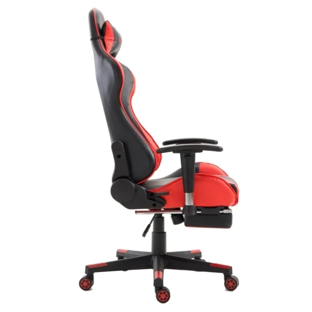 FOOTREST SERIES/ 9026 GAMING CHAIR (BLACK & RED)