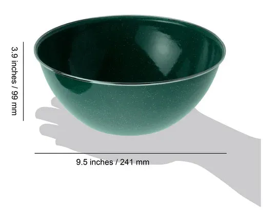 GSI ENAMEL STAINLESS STEEL RIM MIXING BOWL 9.5"