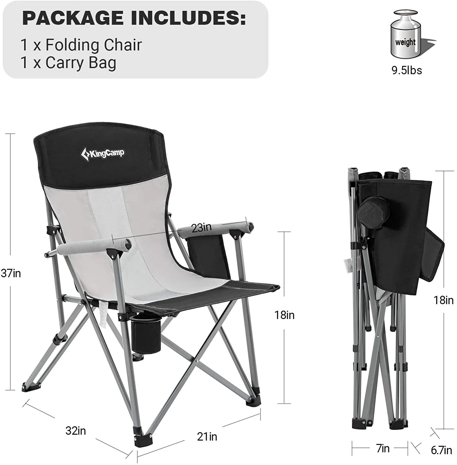 KingCamp Folding Lightweight Camping Chair