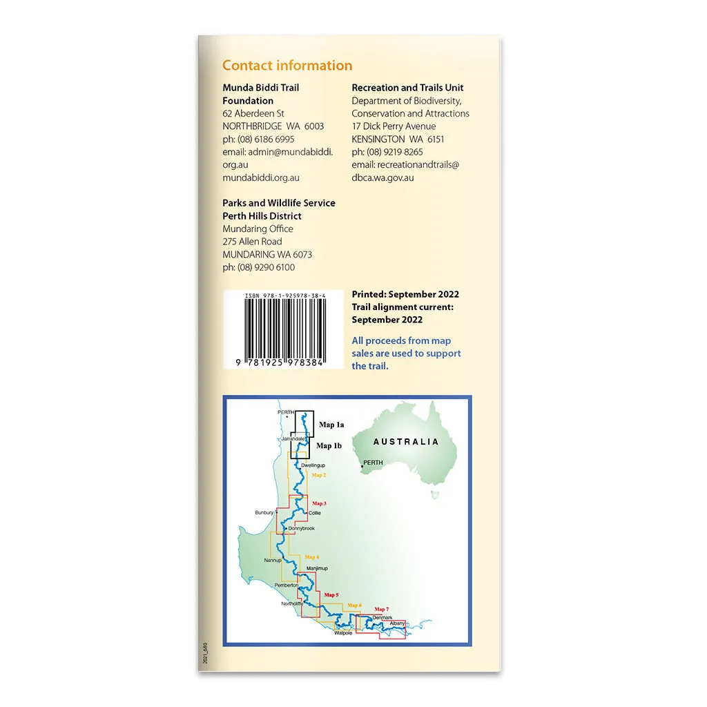 Munda Biddi Trail Map 1 - Mundaring to Dandalup Campsite