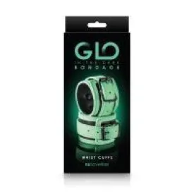 NS GLO Green Bondage Wrist Cuffs - Adjustable, Comfortable Restraints for Enhanced BDSM Experience