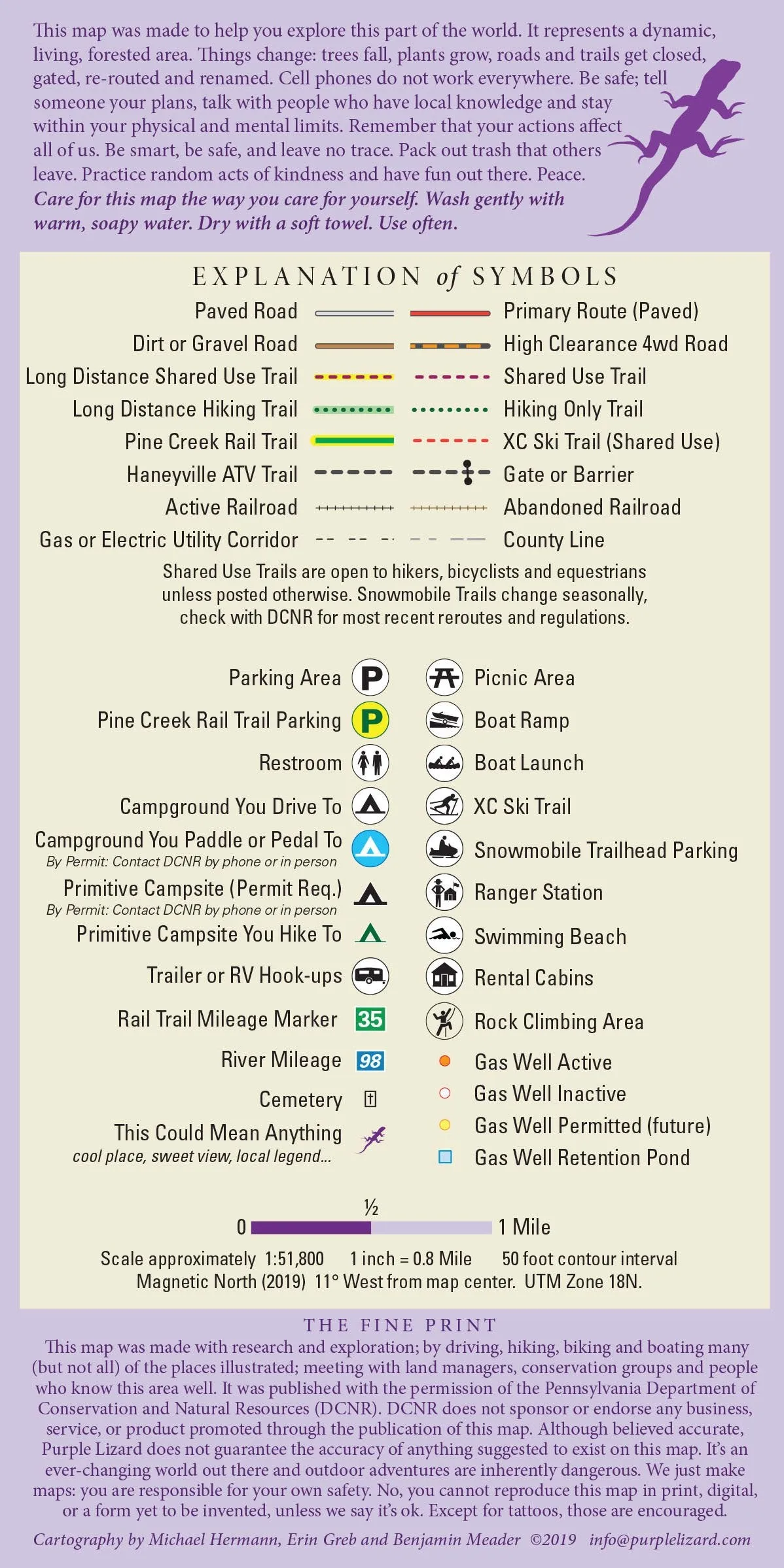 Purple Lizard Pine Creek Lizard Map