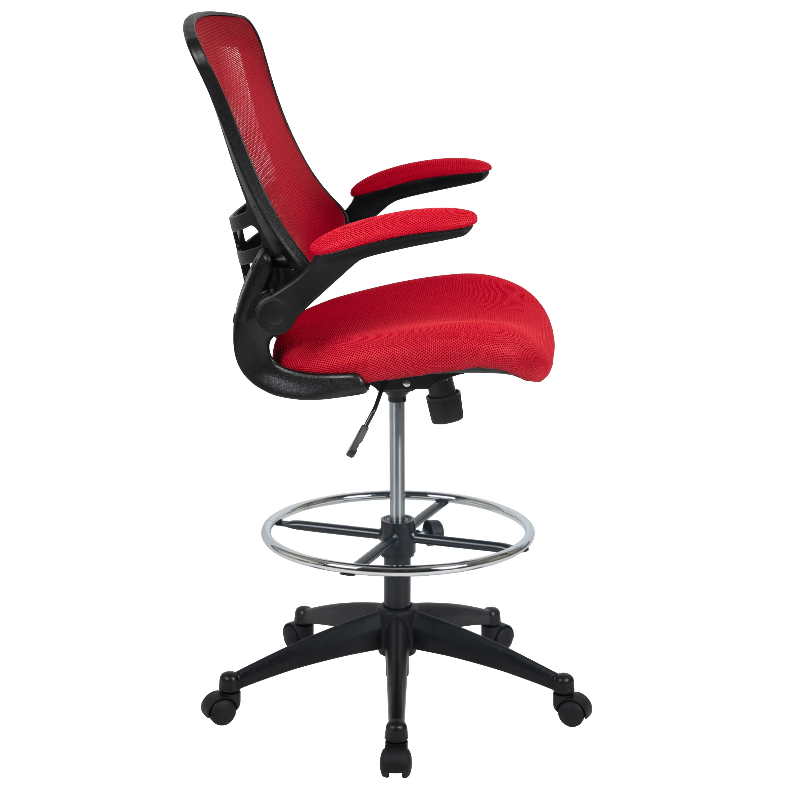 Red Mesh Draft Chair BL-X-5M-D-RED-GG