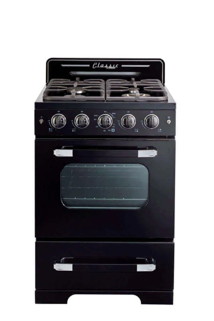 Unique 24 in. Classic Retro Convection Gas Range