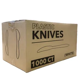 *WHOLESALE* Disposable - Medium Weight - White - Knives | 1000 ct.